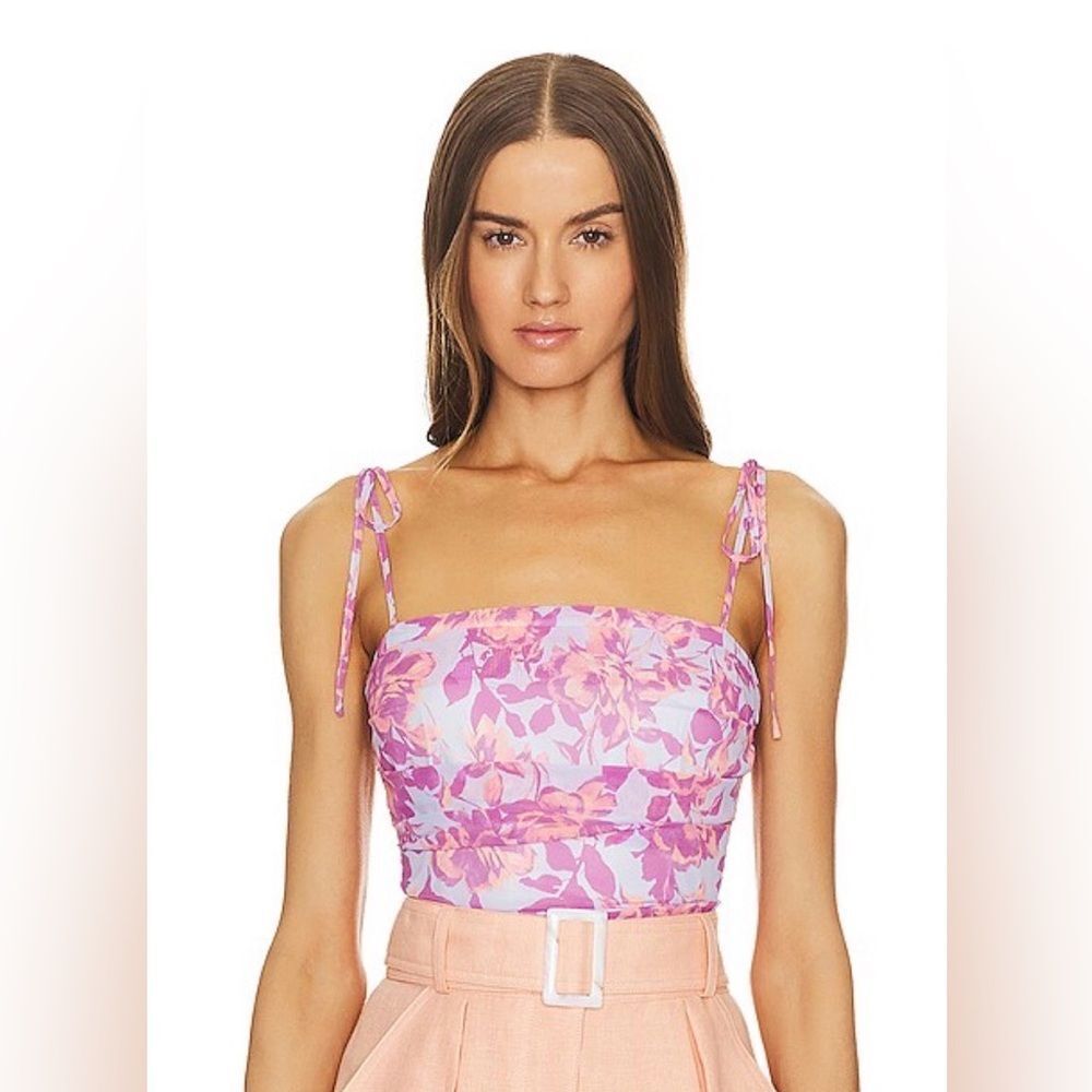 Amanda uprichard women’s l Lavinia bodysuit midsummer floral vibrant feminine